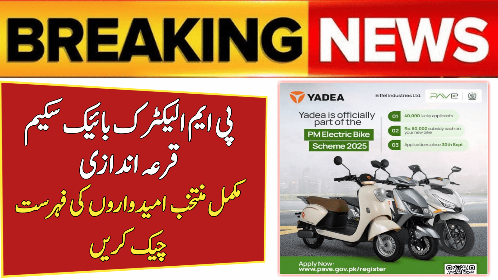 PM Electric Bike Scheme Ballot Result